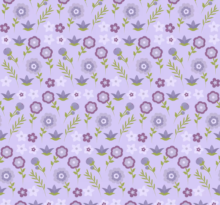 Enkle lilla blomster tapet - TenStickers
