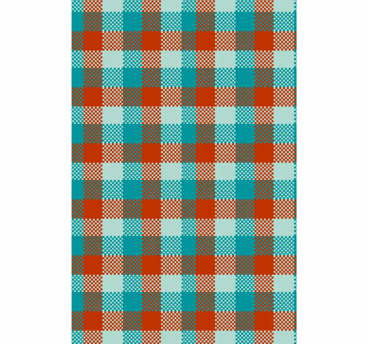 Gingham mønster geometrisk tapet - TenStickers
