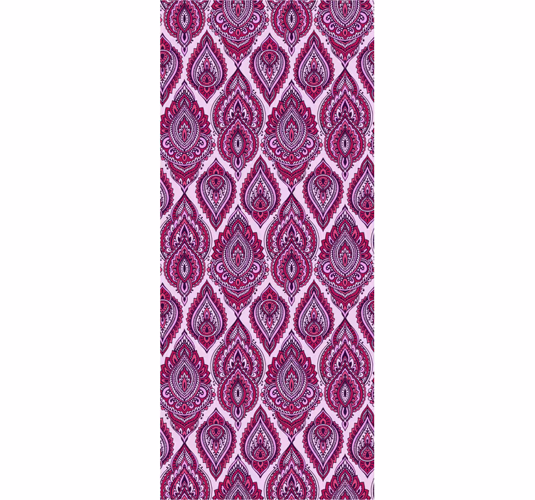 Pink blad paisley struktur tapet - TenStickers
