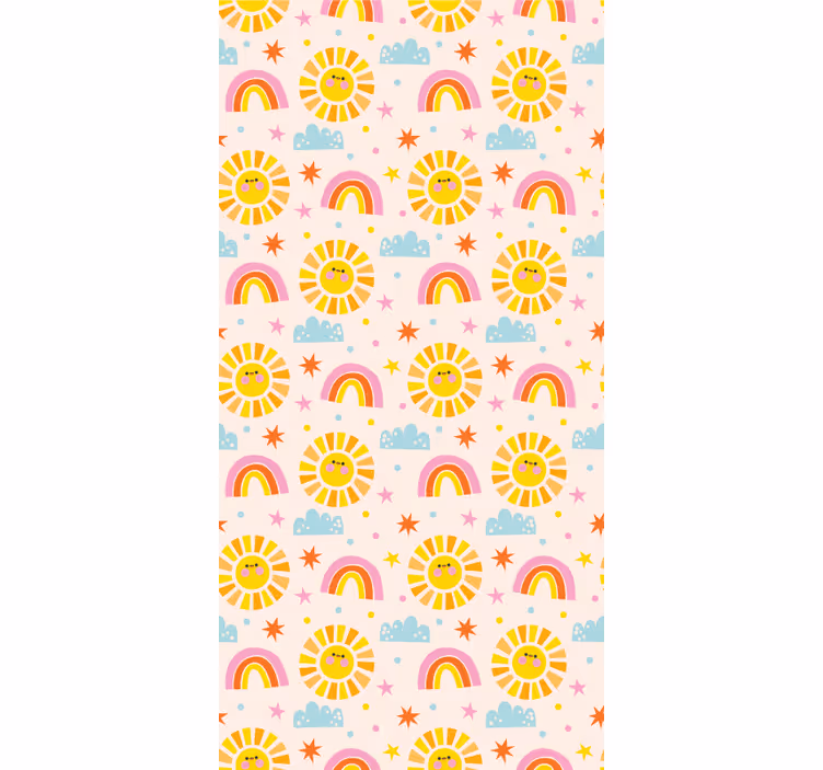 Solskins regnbuer baby tapet - TenStickers