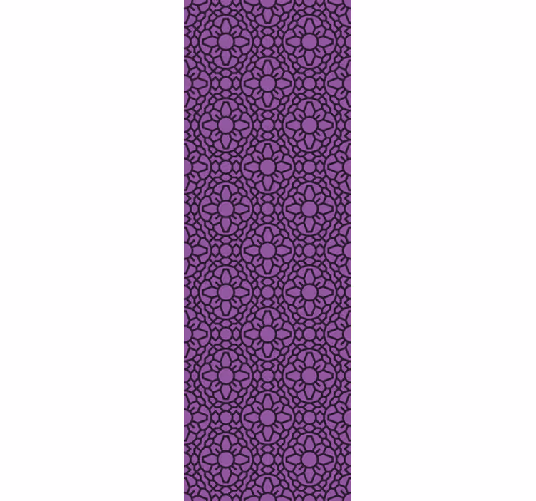 Lilla cirkel blomster plettet tapet - TenStickers