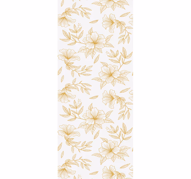 Gylden blomster elegance blomstret tapet - TenStickers