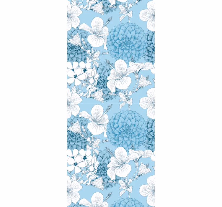 Bleu mel åbning blomst tapet - TenStickers