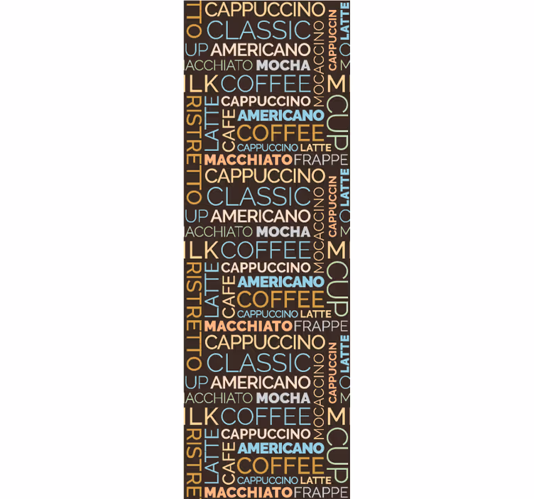 Kaffe tekst mønster moderne tapet - TenStickers