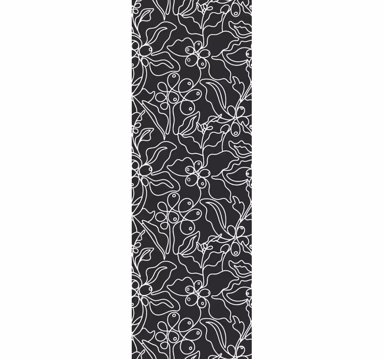 Blomsterkontur tapet blade - TenStickers
