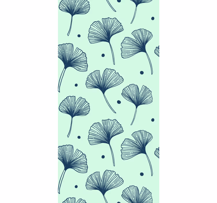 Blomster blå farve køkken tapet - TenStickers