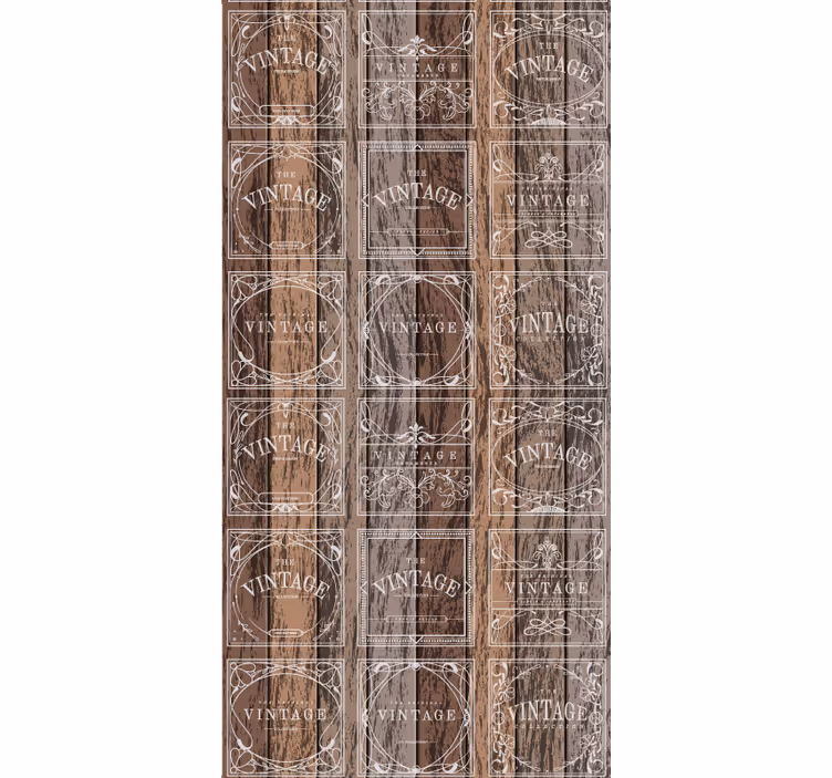 Stemplede tønder retro tapet - TenStickers