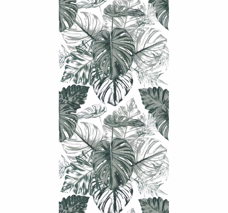 Abstrakt monstera blade blomst tapet - TenStickers