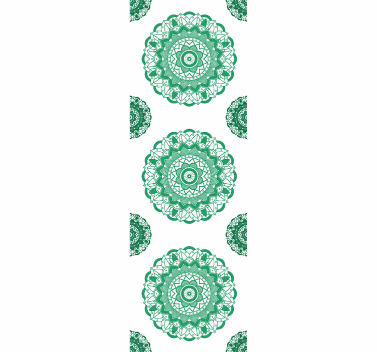 Grøn mandala blomst tapet - TenStickers