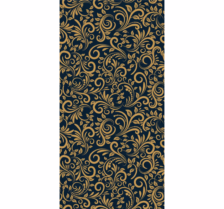 Versace guld sort blomstret tapet - TenStickers