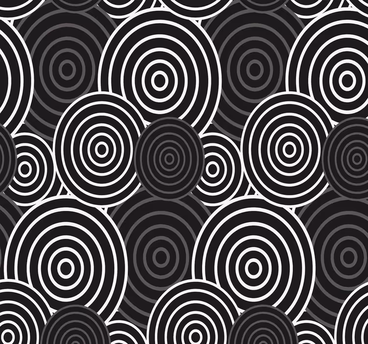 Koncentriske cirkler geometrisk tapet - TenStickers