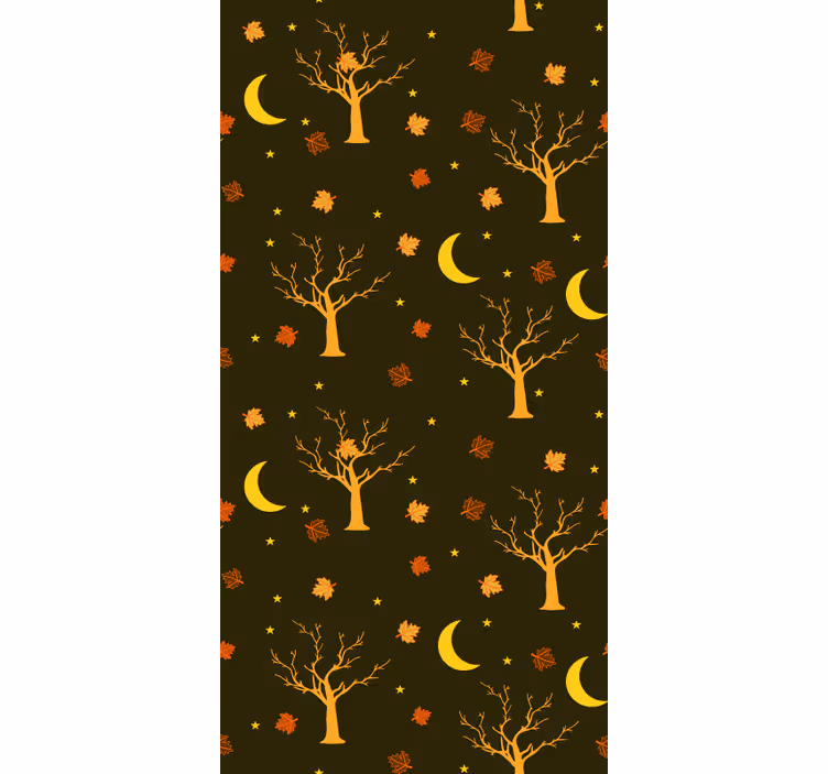 Efterårsnatmotiv natur tapet - TenStickers