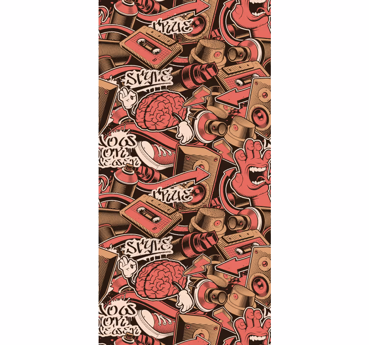 Eklektisk brainstorm tapet kunst - TenStickers