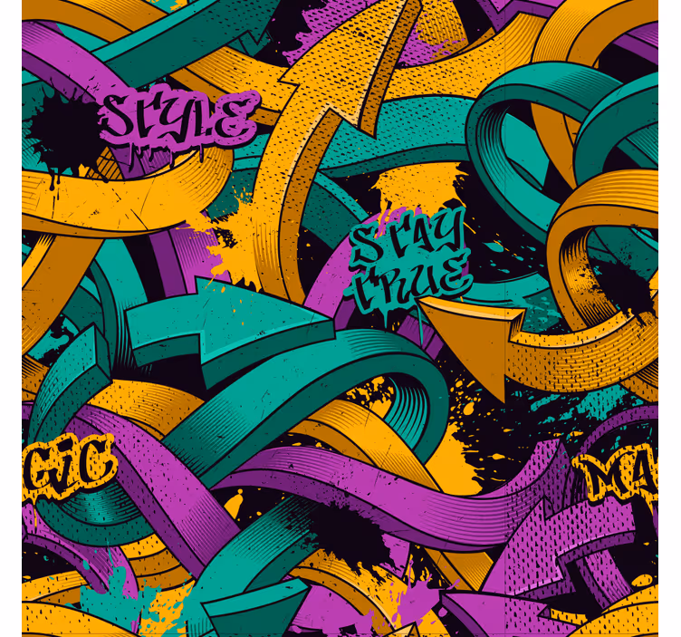 Realistiske graffiti pile tapet - TenStickers