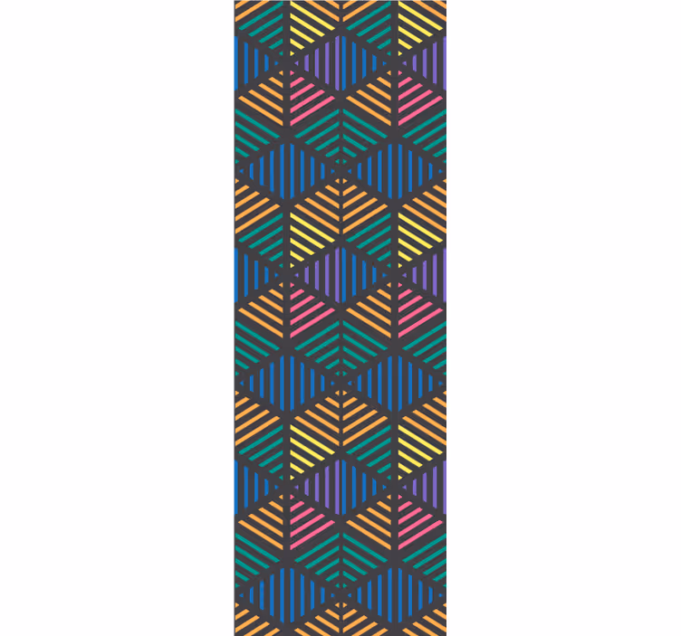 Geometrisk stribet mønster geometrisk tapet - TenStickers
