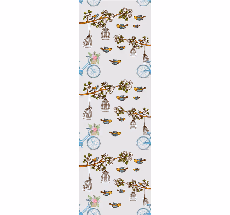 Design af cykelfugle tapet med fugle - TenStickers