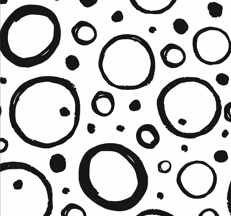 Sorte abstrakte bobler plettet tapet - TenStickers