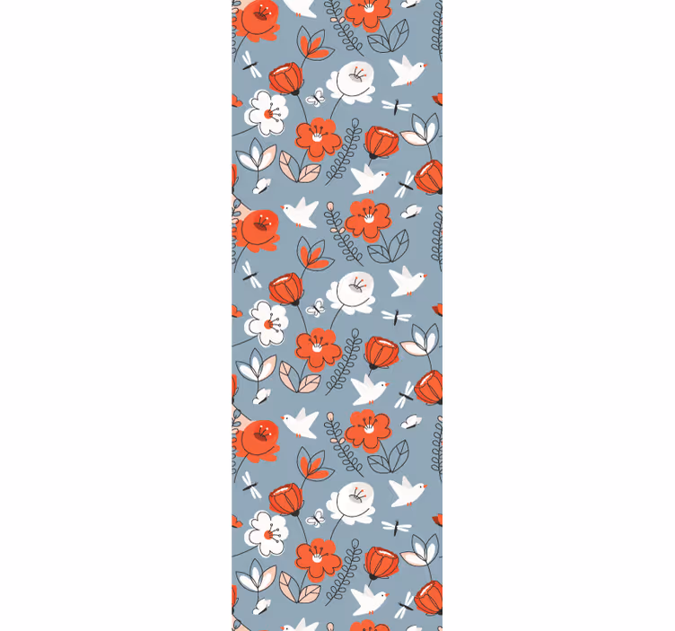 Blomstermønster detalje blomster tapet - TenStickers