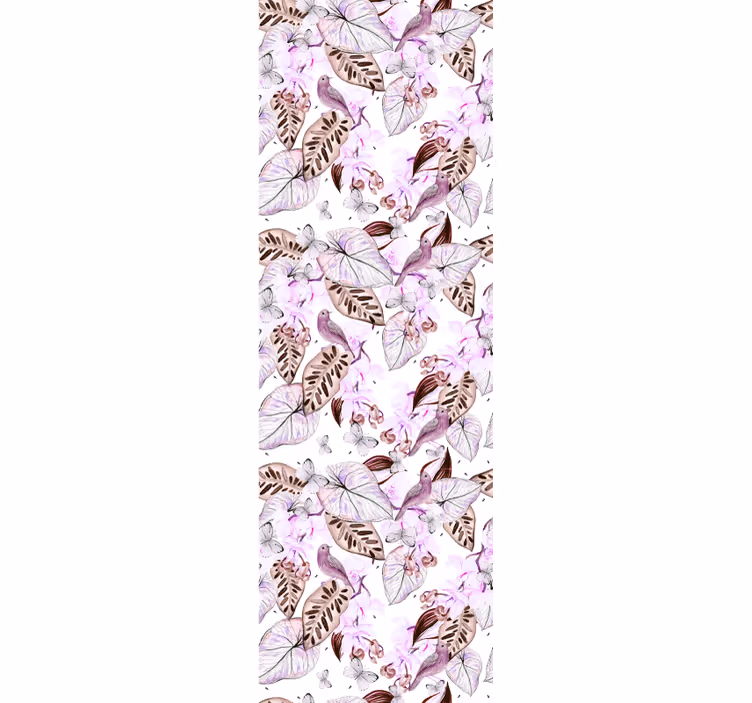 Sommerfugl botanisk motiv tapet blade - TenStickers