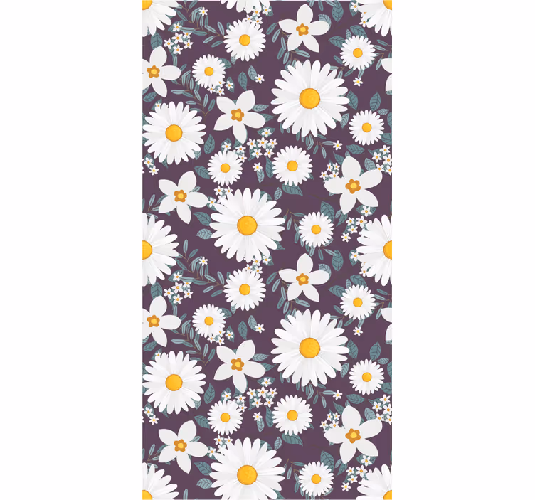 Tusindfryd blomstermønster blomster tapet - TenStickers