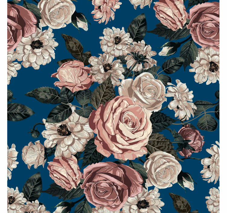 Elegant blomstret blomster tapet - TenStickers