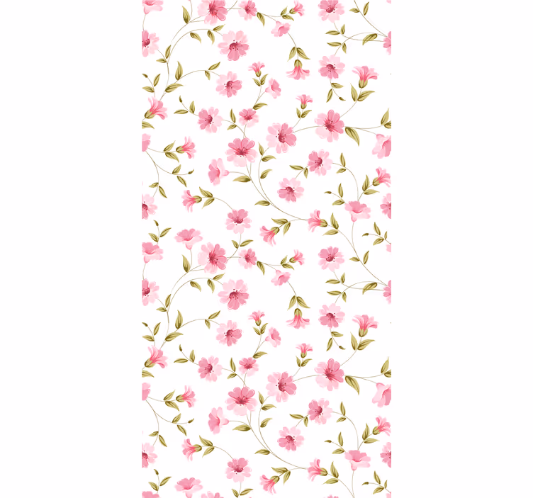 Blomstret vinmotiv blomster tapet - TenStickers