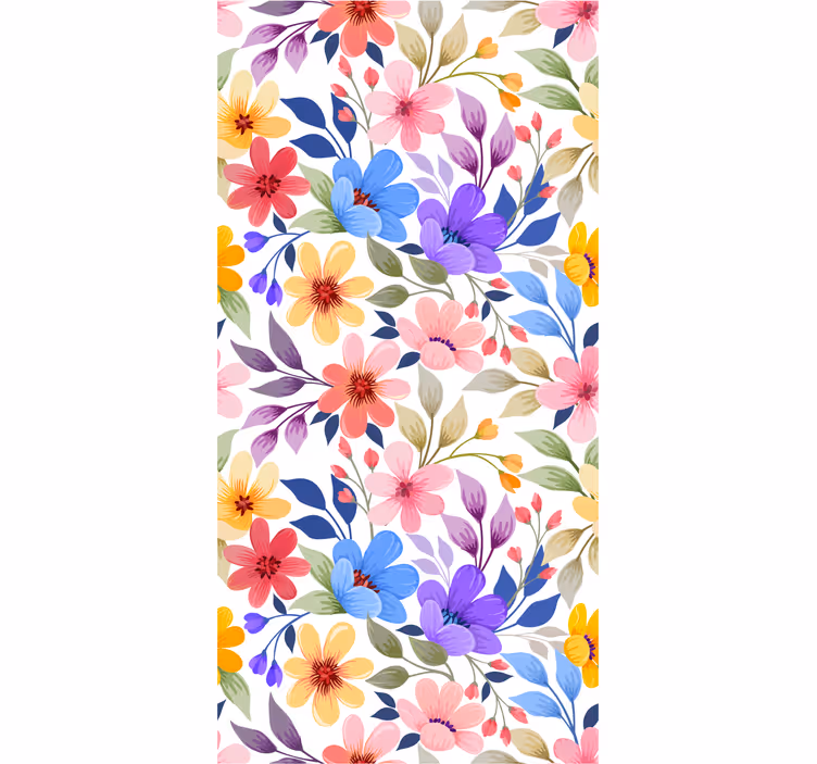 Blomstret blomst blomster tapet - TenStickers