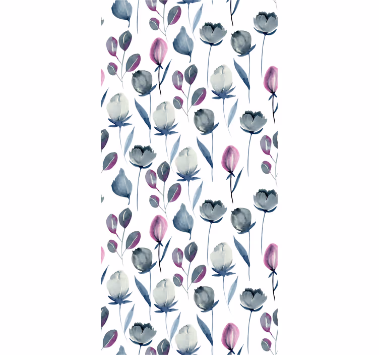 Akvarel blomster blomster tapet - TenStickers