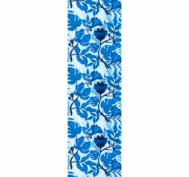 Exhotic blå blomst tapet - TenStickers