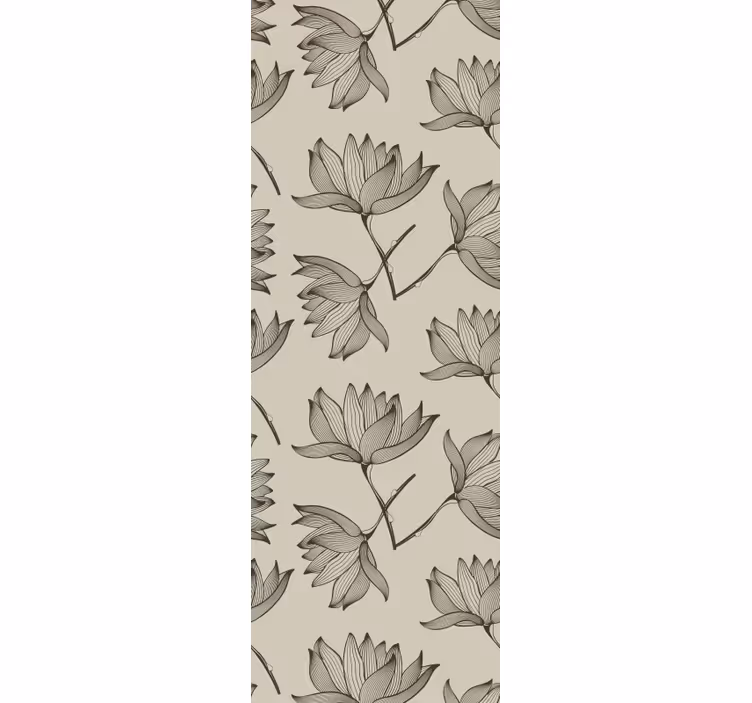 Brun lotusblomst tapet - TenStickers