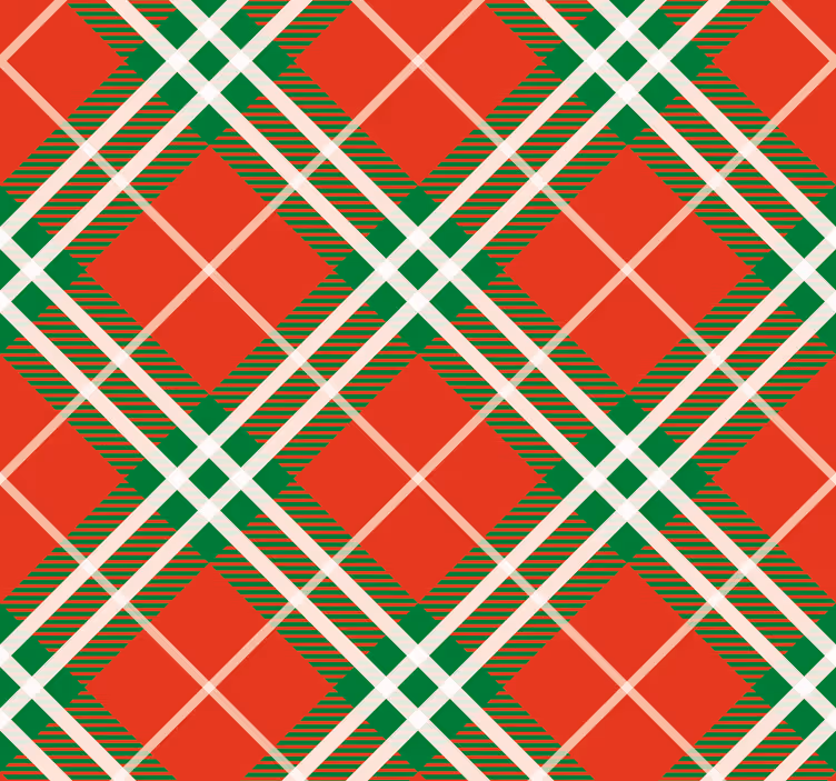 Rød og grøn skotsk tartan klassisk tapet - TenStickers