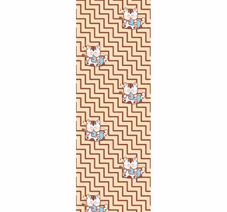 Geometrisk kattemotiv katte tapet - TenStickers