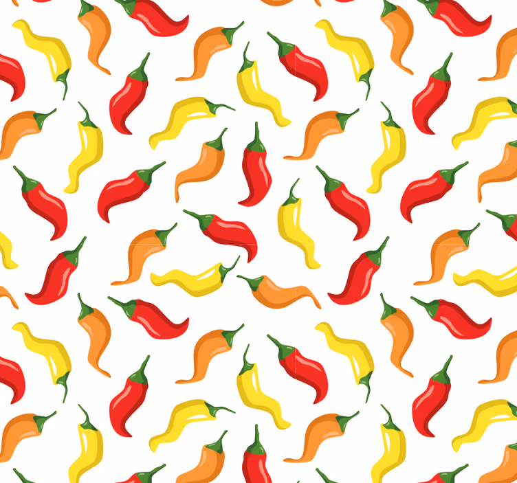 Chilipeber mønster natur tapet - TenStickers