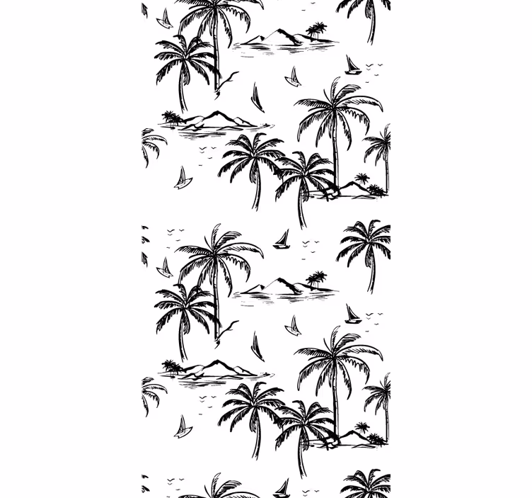Tropisk ø-landskab jungle tapet - TenStickers