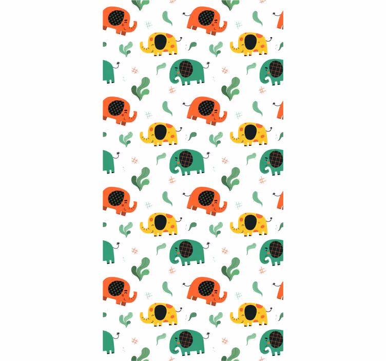 Legende elefantmønster elefant tapet - TenStickers