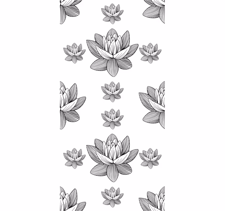 Lotusblomst mønster blomster tapet - TenStickers