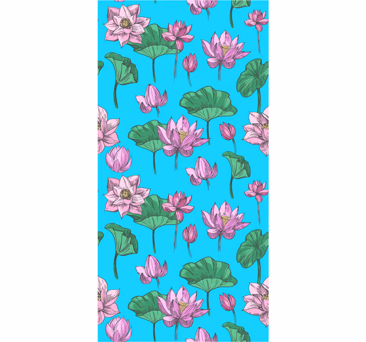 Udstilling af lotusblomst blomster tapet - TenStickers