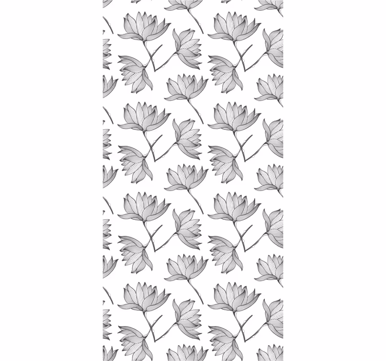 Botaniske skitser blomster tapet - TenStickers