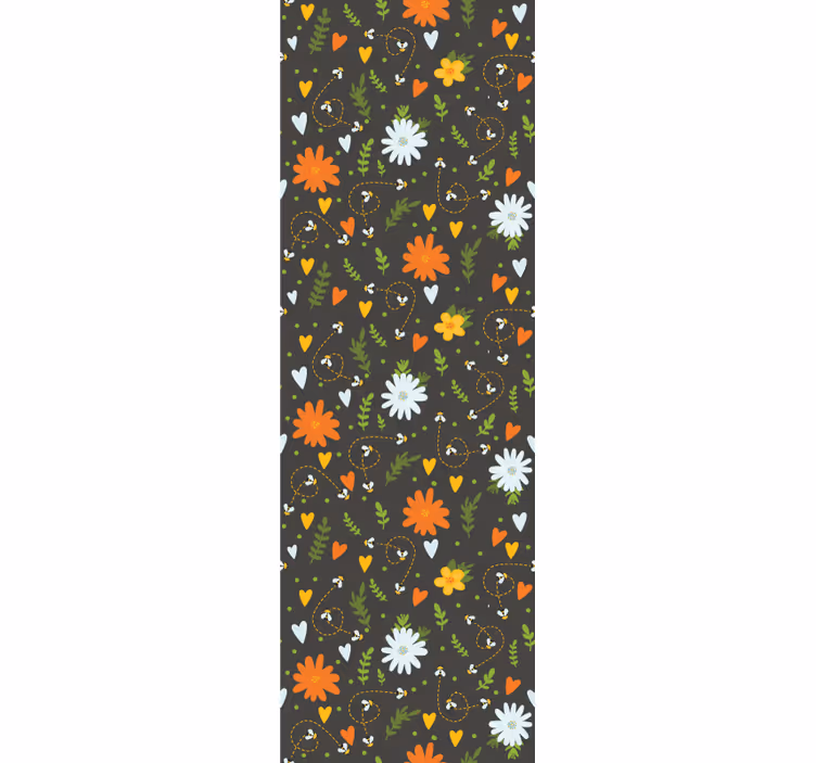 Blomstermotiv med jubel blomster tapet - TenStickers