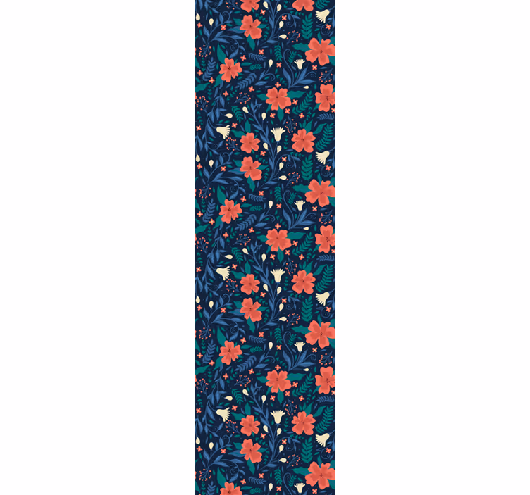 Botanisk blomsterprint blomster tapet - TenStickers