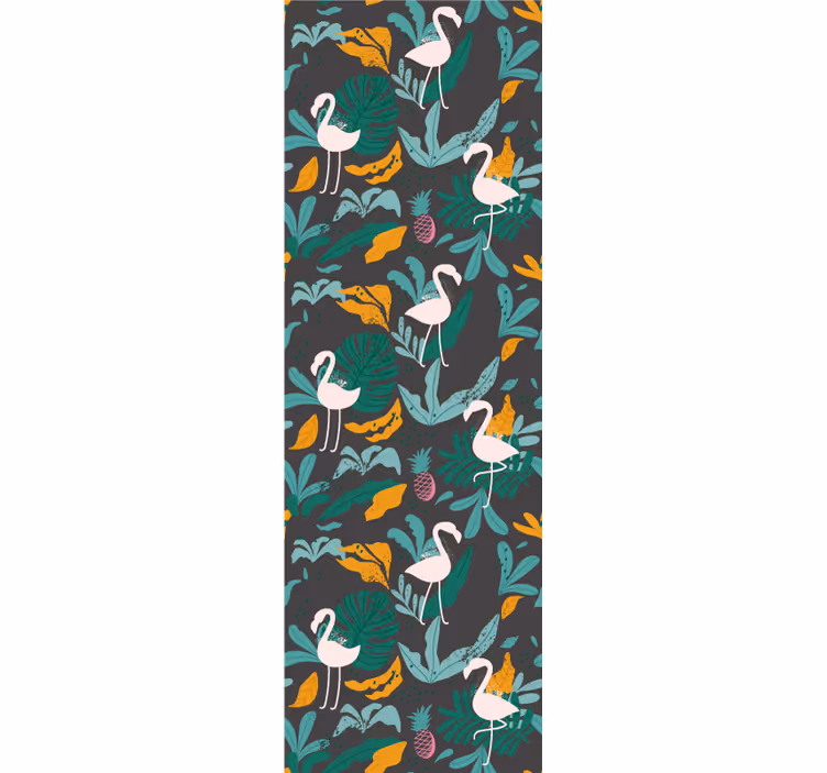 Tropisk flamingoscene tapet med dyr - TenStickers