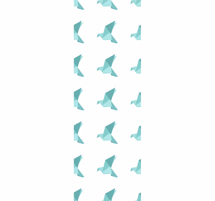 Tapet børneværelset origami fuglemønster - TenStickers