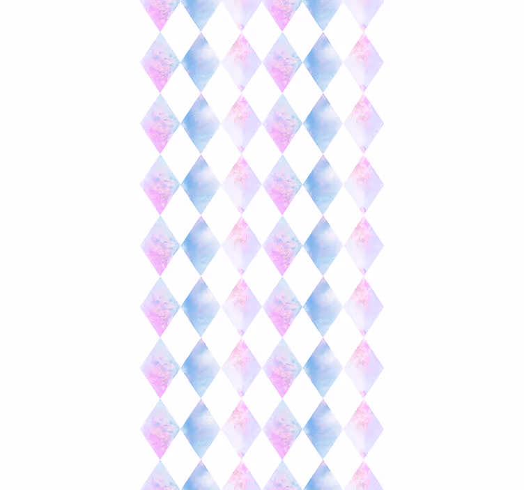 Geometrisk harlekin tapet med firkanter - TenStickers