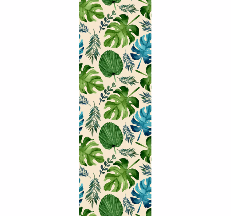 Tropiske blade arrangement natur tapet - TenStickers