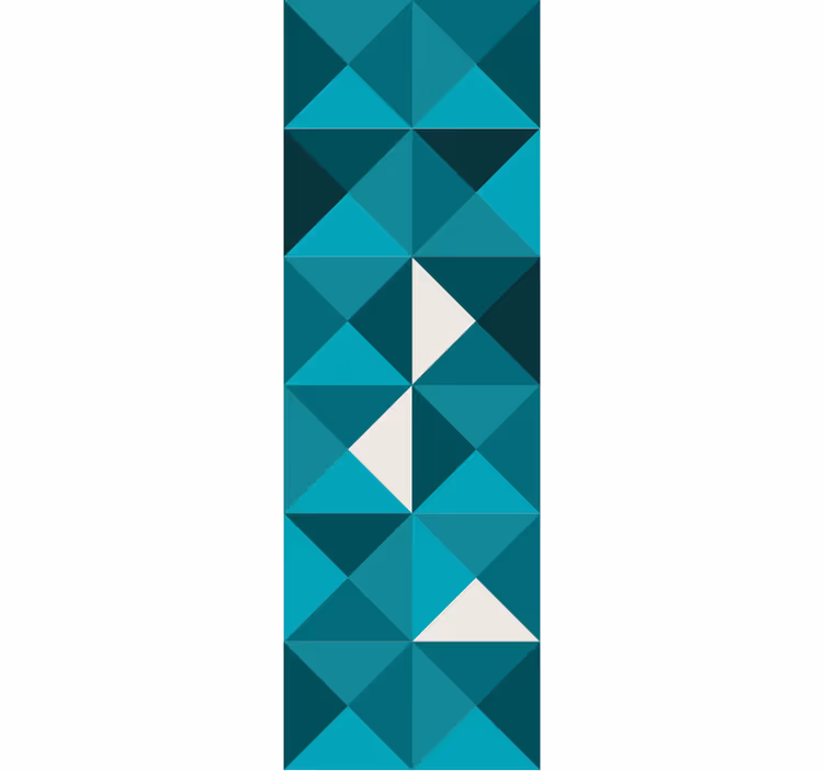 Blå trekantet design geometrisk tapet - TenStickers