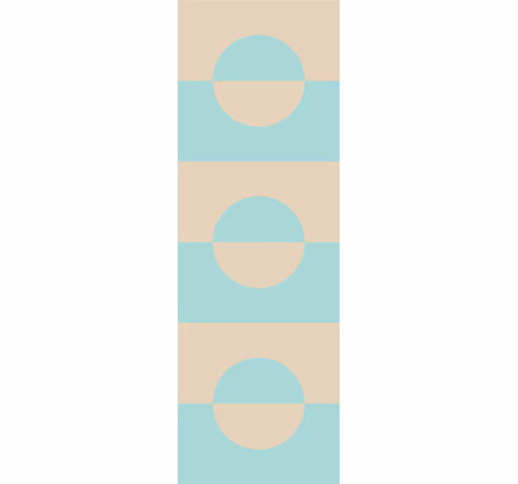 Stribet cirkelmønster geometrisk tapet - TenStickers
