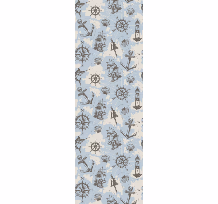 Nautiske motiver tapet i stuen - TenStickers
