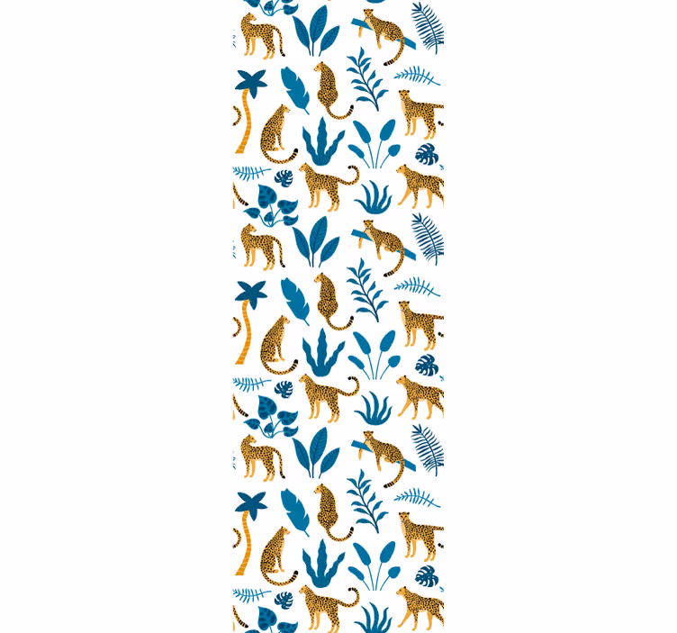 Jungle fauna flora tapet med dyr - TenStickers