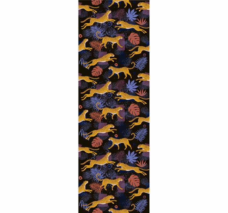 Jungle fauna mosaik tapet med dyr - TenStickers