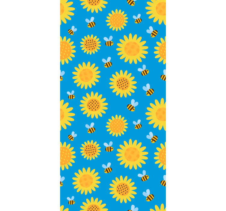 Solrigt blomstermønster blomster tapet - TenStickers